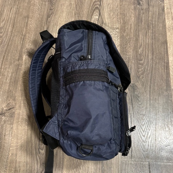 Y2K GAP Nylon Tech Backpack Rucksack Vintage 90s GORPcore Two Strap Navy Blue - Picture 8 of 15